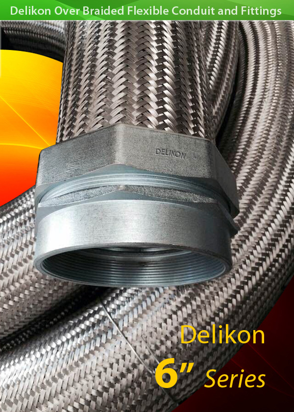 HIGH TEMPERATURE HEAVY SERIES over Braided Flexible Metal Conduit for steel mill cable retrofit