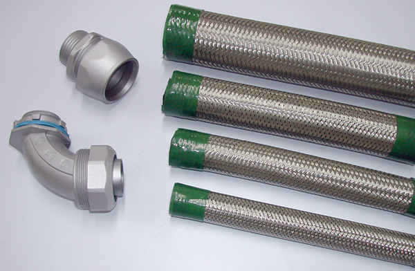 Connectors For Braided Flexible Electrical Conduit Systems