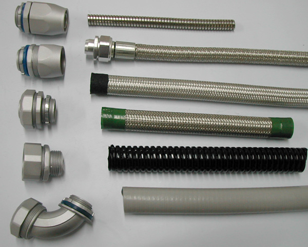 Flexible conduit connectors and fittings