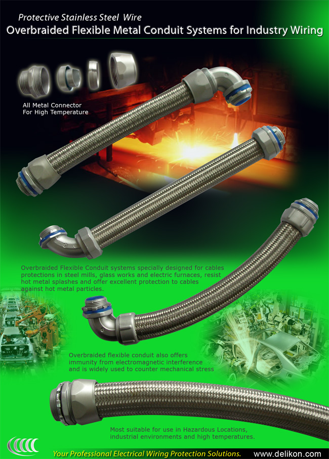 Overbraided flexible conduit system