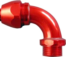 90 degrees Aluminum Connector for oil resistant over braided flexible rubber conduit. Oil resistant, liquid tight.
